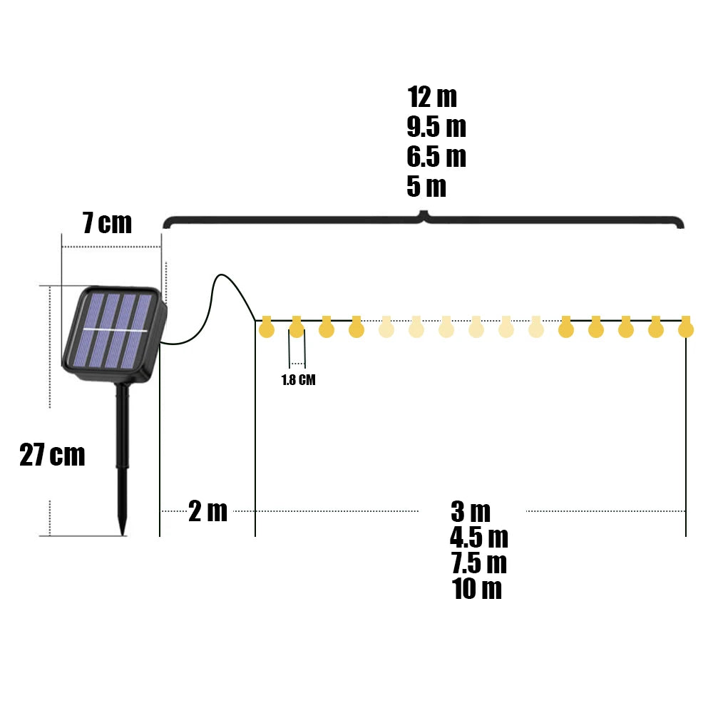 Solar Fairy String Lights for Outdoor & Garden