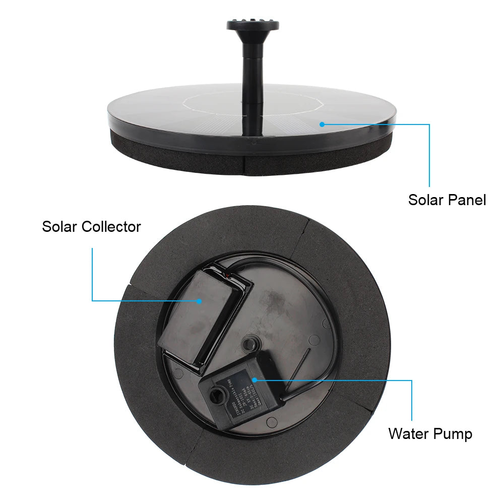 Solar Fountain Bird Bath